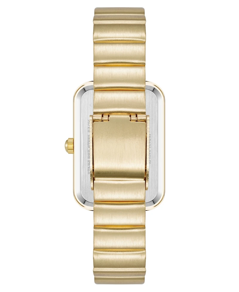 Anne Klein Women's Quartz Petite Rectangular Gold-Tone Stainless Steel Watch, 23mm