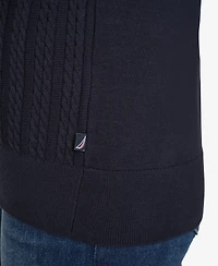 Nautica Jeans Women's Solid Button V Neck Polo Sweater
