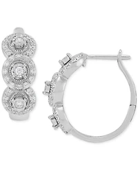 Forever Grown Diamonds Lab Grown Diamond Triple Halo Hoop Earrings (1/2 ct. t.w.) in Sterling Silver