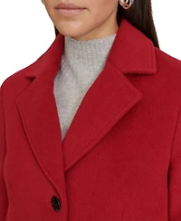 Calvin Klein Womens Single-Breasted Wool Blend Coat