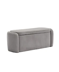 Streamdale Upholstered Storage Ottoman with Safety Hinge (Light Gray)