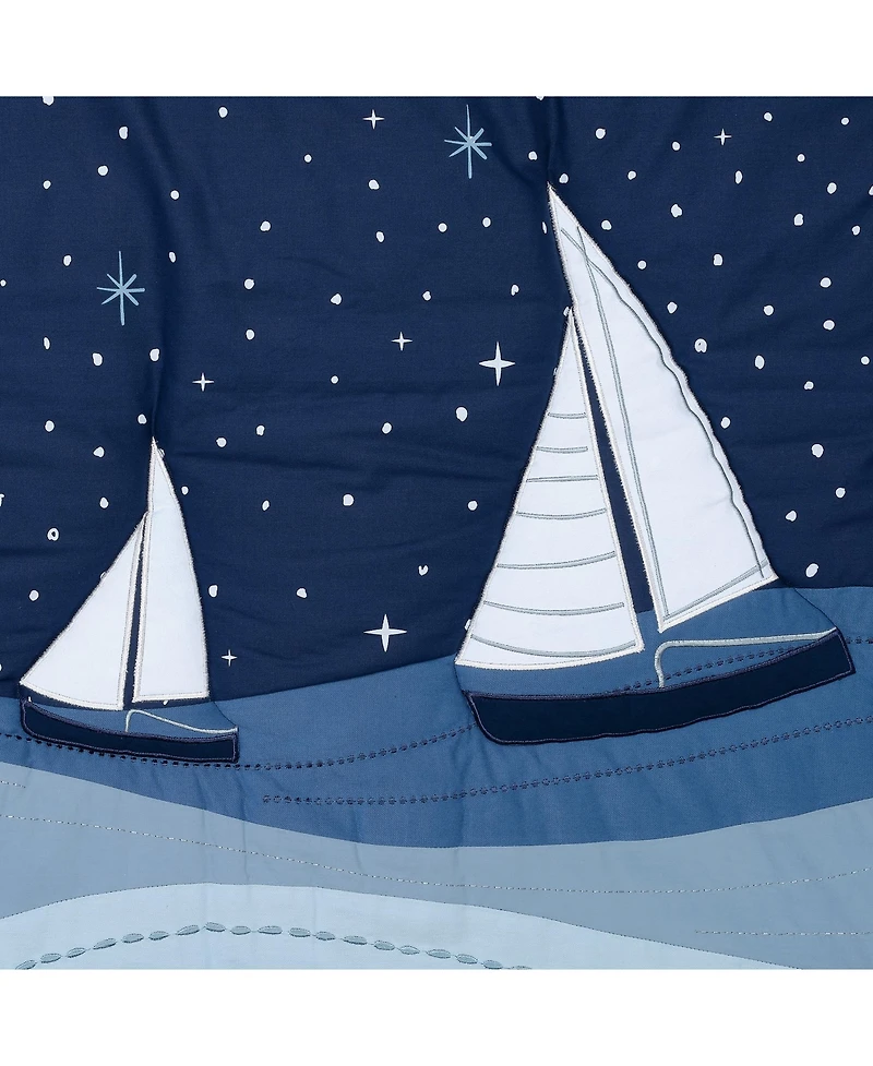 Lambs & Ivy Little Skipper 3-Piece Sailboat Nautical Nursery Crib Bedding Set