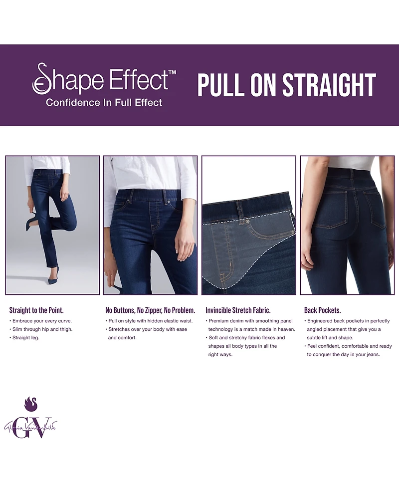 Gloria Vanderbilt Plus Pull-On Straight-Leg Jeans