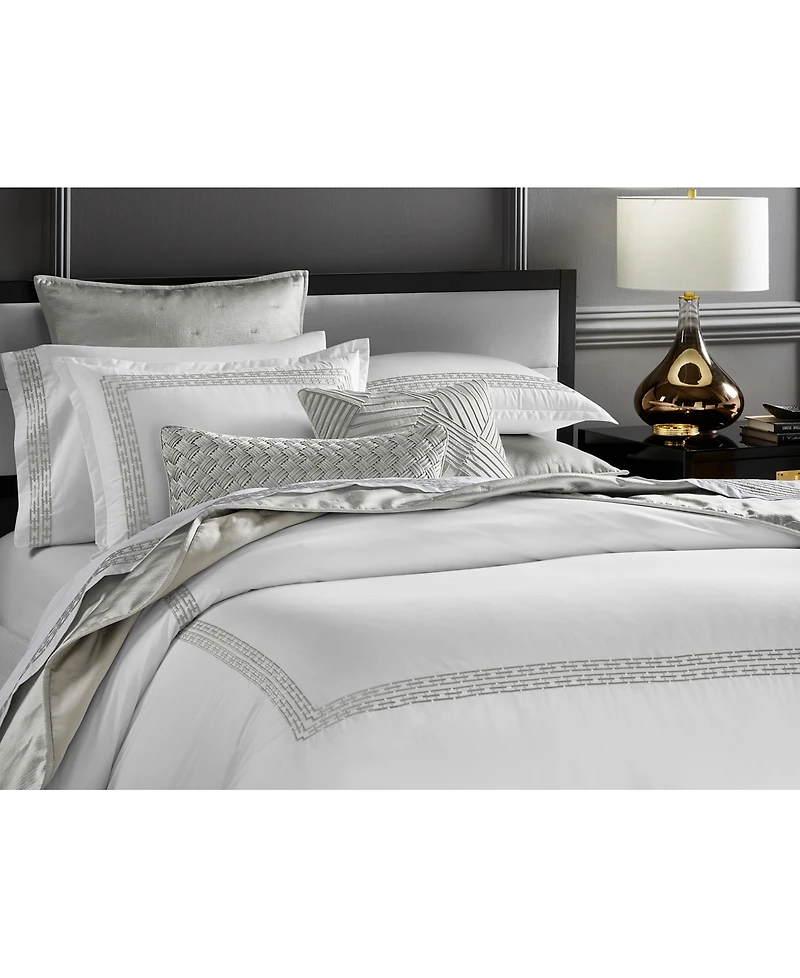 Hotel Collection Chain Links Embroidery 100% Pima Cotton Duvet Cover Set, Full/Queen, Exclusively at Macy's