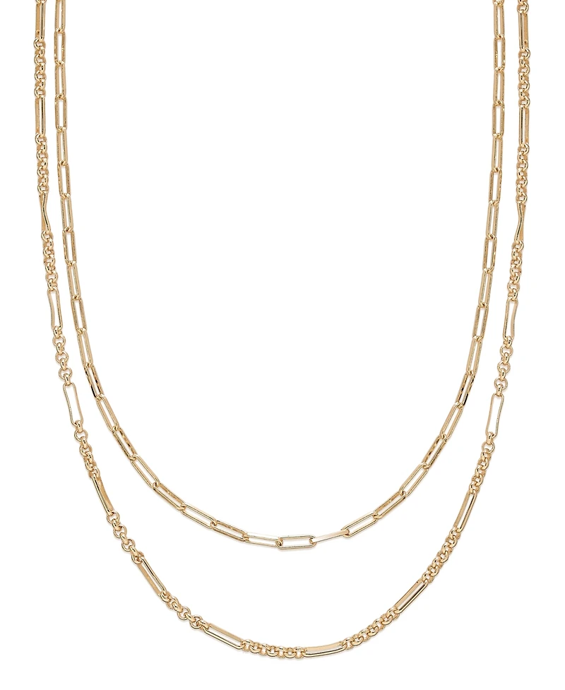 And Now This Silver, Gold Double Plated Brass Layered Necklace