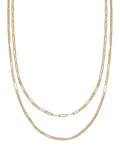 And Now This Silver, Gold Double Plated Brass Layered Necklace
