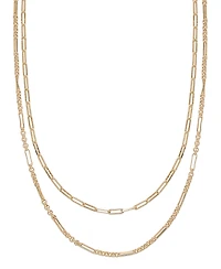 And Now This Silver, Gold Double Plated Brass Layered Necklace
