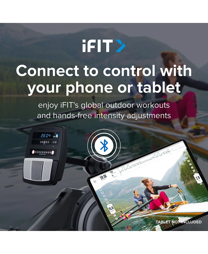 ProForm 750R Rower with 5 inch Display, Built-In Tablet Holder and SpaceSaver Design
