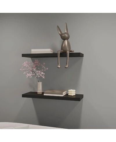 Fm Furniture Iva Floating Shelf in Melamine x2, Black