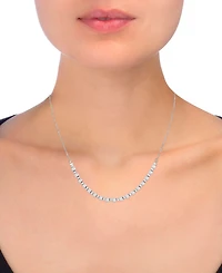 Diamond Curved Bar Collar Necklace (1-1/2 ct. t.w.) 14k White or Yellow Gold, 16" + 2" extender