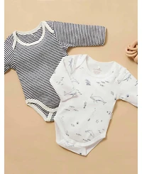 Purebaby Baby Boys Easy Neck L/S Bodysuit 2 pack