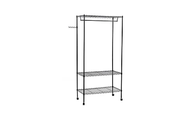 Slickblue 3-Tier Closet Organizer Metal Garment Rack Portable Clothes Hanger Home Shelf