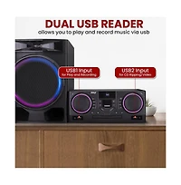 Pyle 3-Piece Mini Hi-Fi Bluetooth Stereo System With MP3, Usb, Fm Radio, Bass Reflex Speaker, Dsp-Tech & Remote Control, 160 Watt