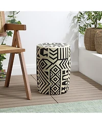 Jonathan Y Rafi Transitional Bohemian Geometric Drum Garden Stool