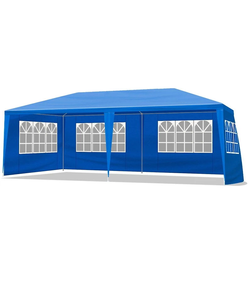 Slickblue Outdoor Party Tent with 6 Removable Sidewalls - Waterproof Canopy for Patio Weddings and Events