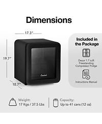 Cooluli Decor 1.7 cuft Glass Beverage Cooler