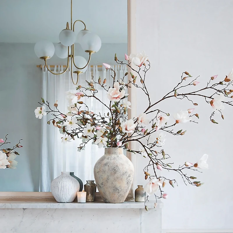 LuxenHome Marble White Inch Tall Stoneware Table Vase