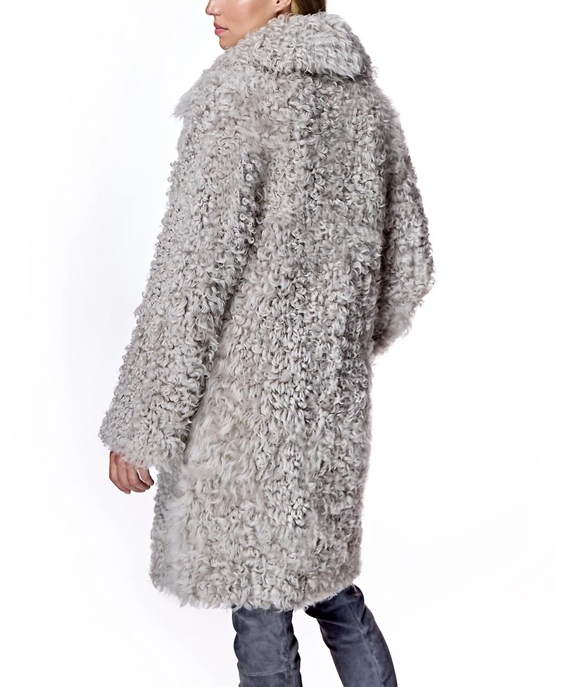 Julia & Stella by Maximilian Women's Shearling Walking coat