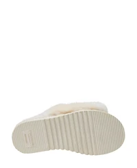 Fireside by Dearfoams Women's Cairns Genuine Shearling Fuzzy Slide Slipper