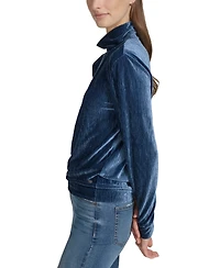 Andrew Marc Sport Women's Wavy Velvet Turtleneck Top