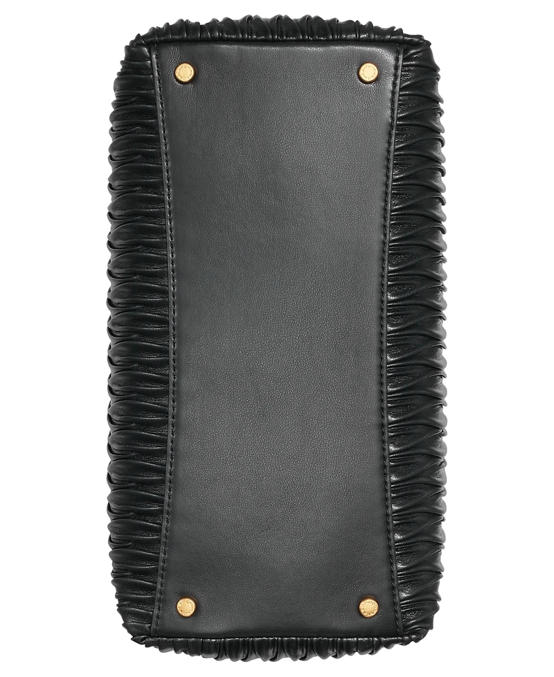 Donna Karan New York Amagansett Soft-Rolled Pleated Satchel with Sculpted Magnet Closure