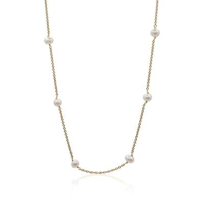 Non-Tarnishing Gold Filled Dainty Chain With 4mm Freshwater Pearls Necklace