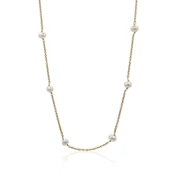 Non-Tarnishing Gold Filled Dainty Chain With 4mm Freshwater Pearls Necklace
