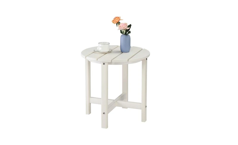 Slickblue Single Layer Round Hdpe Side Table