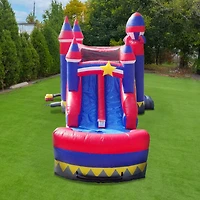 JumpOrange Commercial Grade Inflatable Rocket Titan Dual Lane Bounce House with Slide Combo and Blower, Party Combo Moonwalk, 100% Pvc Vinyl