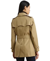 Lauren Ralph Women's Short Double-Breasted Belted Trench Coat