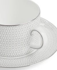 Wedgwood Gio Platinum Teacup and Saucer Set, 2 Piece