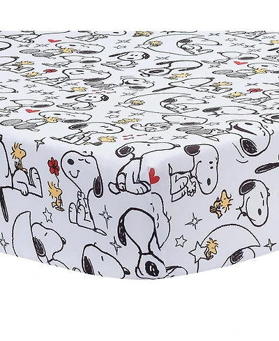 Bedtime Originals Snoopy Love Infant Baby/Toddler Fitted Crib Sheet