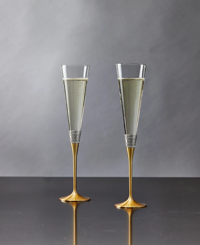 Vera Wang Wedgwood With Love Gold Toasting Flute Pair