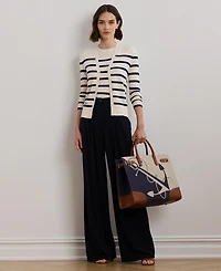 Lauren Ralph Lauren Women's Pleated Stretch Jersey Wide-Leg Pants, Regular & Petite