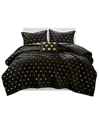 Intelligent Design Rosalie Metallic Heart 3-Pc. Comforter Set, Twin/Twin Xl