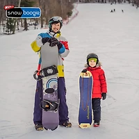 42" Wooden Kids Snowboard, Single Rider Woody Snowboard with Heavy-Duty Tow Leash, Blue
