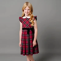 Hope & Henry Toddler Girls Organic Flutter Sleeve Peter Pan Collar Party Dress