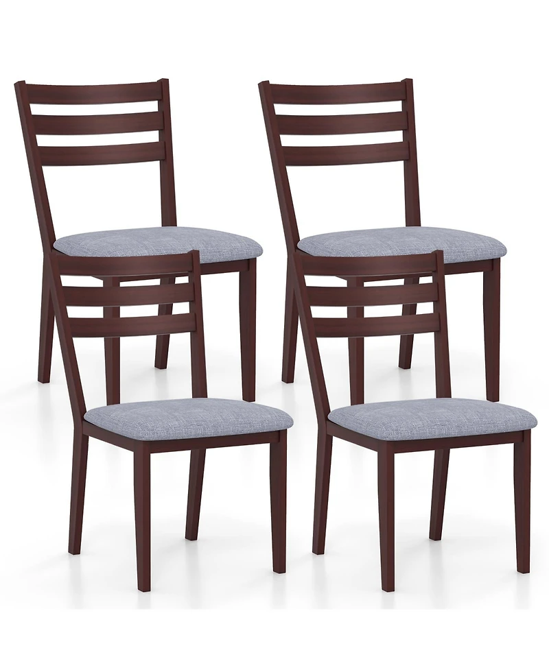 Sugift Set of 2 Upholstered Armless Kitchen Chair with Solid Rubber Wood Frame
