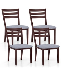 Sugift Set of 2 Upholstered Armless Kitchen Chair with Solid Rubber Wood Frame