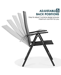 Sugift Set of 2 Adjustable Portable Patio Folding Dining Chair Recliners