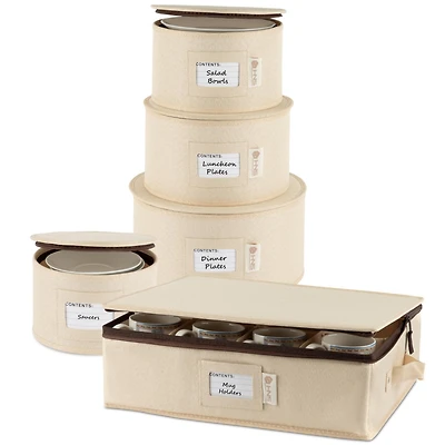 Hard Shell China Storage Containers 5-Piece Set Moving Boxes for Dinnerware Service 12