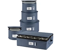 Hard Shell China Storage Containers 5-Piece Set Moving Boxes for Dinnerware Service for 12