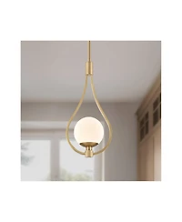Possini Euro Design Kosta 8" Mid Century Modern Pendant Ceiling Light Fixture Dining Room Over Table Kitchen Island Foyer Hanging Teardrop Led Dimmabl