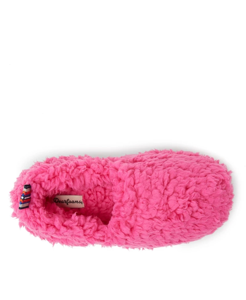 Dearfoams Kids Skye Fuzzy Closed Back House Slipper