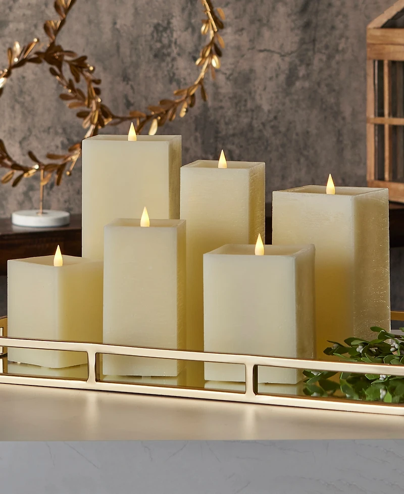 Seasonal Classic Motion Flameless Square Candle, 3x7