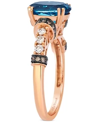 Le Vian London Blue Topaz (3 ct. t.w.) & Diamond (3/8 ct. t.w.) Ring in 14k Rose Gold