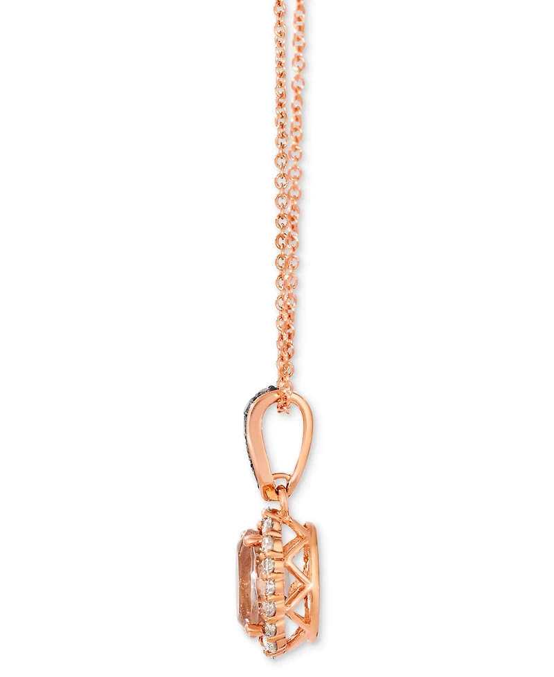 Le Vian Morganite (1/2 ct. t.w.) & Diamond (1/5 ct. t.w.) Oval 20" Adjustable Pendant Necklace in 14k Rose Gold