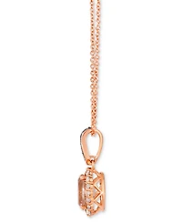 Le Vian Morganite (1/2 ct. t.w.) & Diamond (1/5 ct. t.w.) Oval 20" Adjustable Pendant Necklace in 14k Rose Gold
