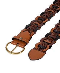 Sam Edelman Women's Casual Woven Linked Genuine Leather Belt