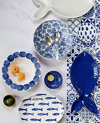 Vietri Santorini Fish Small Oval Platter
